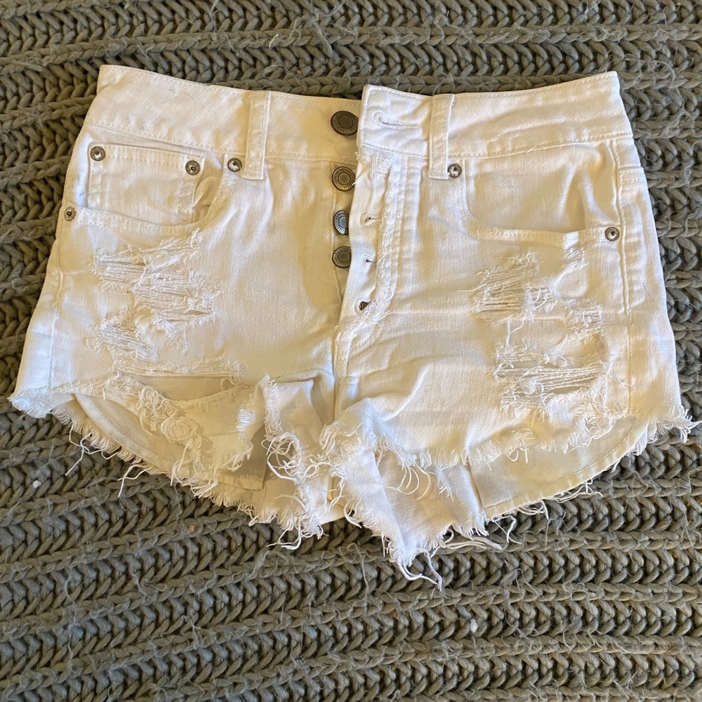 White denim shorts